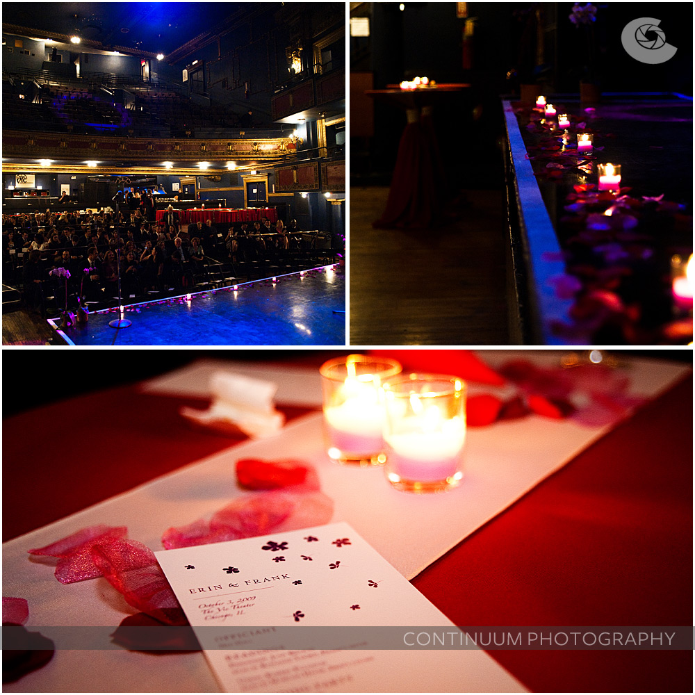 interior details for the vic theatre chicago wedding