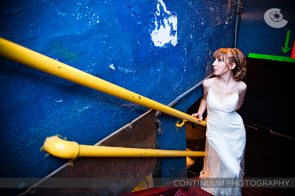 erin posing backstage at the vic theatre chicago