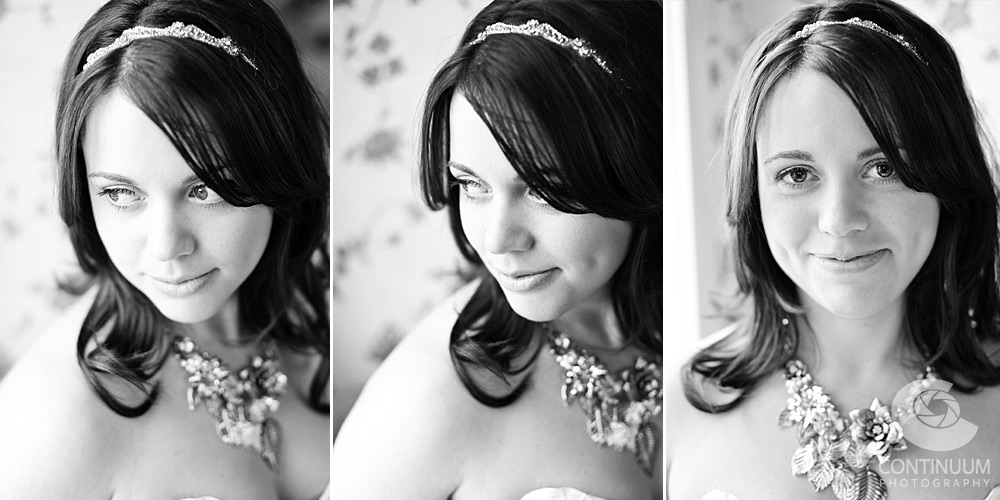 Black and white bridal portraits at Langdon Farms White House.