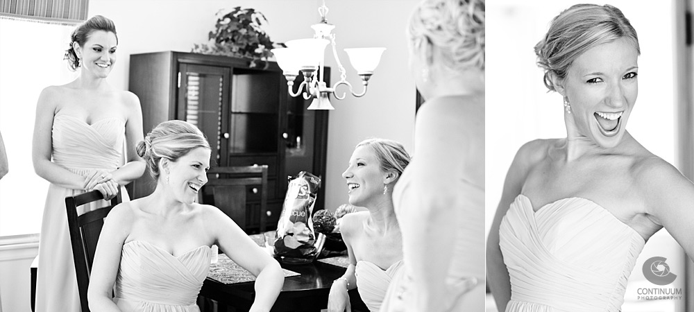 bridesmaids waiting and laughing