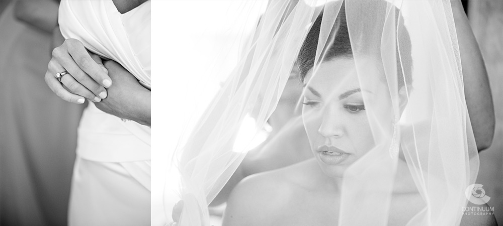 bride putting on her veil