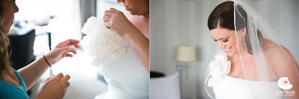 bride getting ready at Sutton Place Hotel