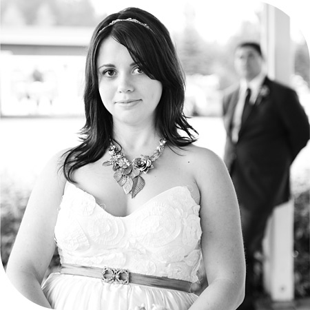 Beautiful Portland wedding couple at their wedding by Portland wedding photographer, Continuum Photography.